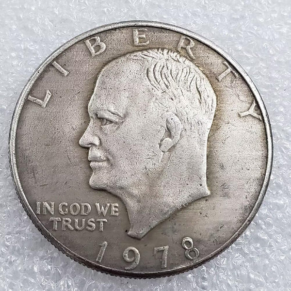 Liberty 1978 One Dollar, One Dollar Liberty 1978, 1906 Liberty Nickel, 1776 Twenty D, 1975 D Penny With Liberty Bell, 1976 Silver Penny With Liberty Bell, Dateless Standing Liberty Quarter, Liberty Bell Dollar,