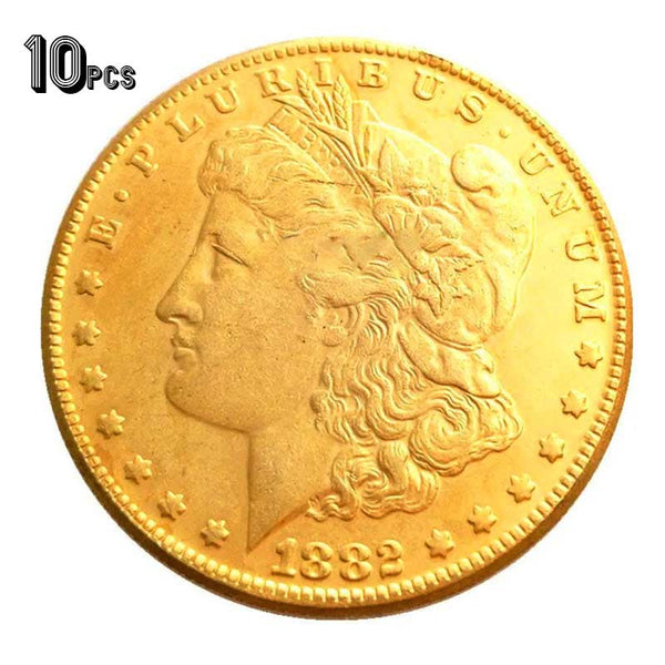 10 Pcs 1882 CC Morgan Gold Dollar Coins