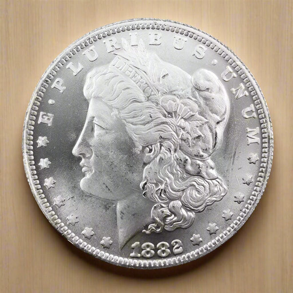 5 Pcs 1882 S Morgan  Dollar Coins - G.S.A Morgan Dollars