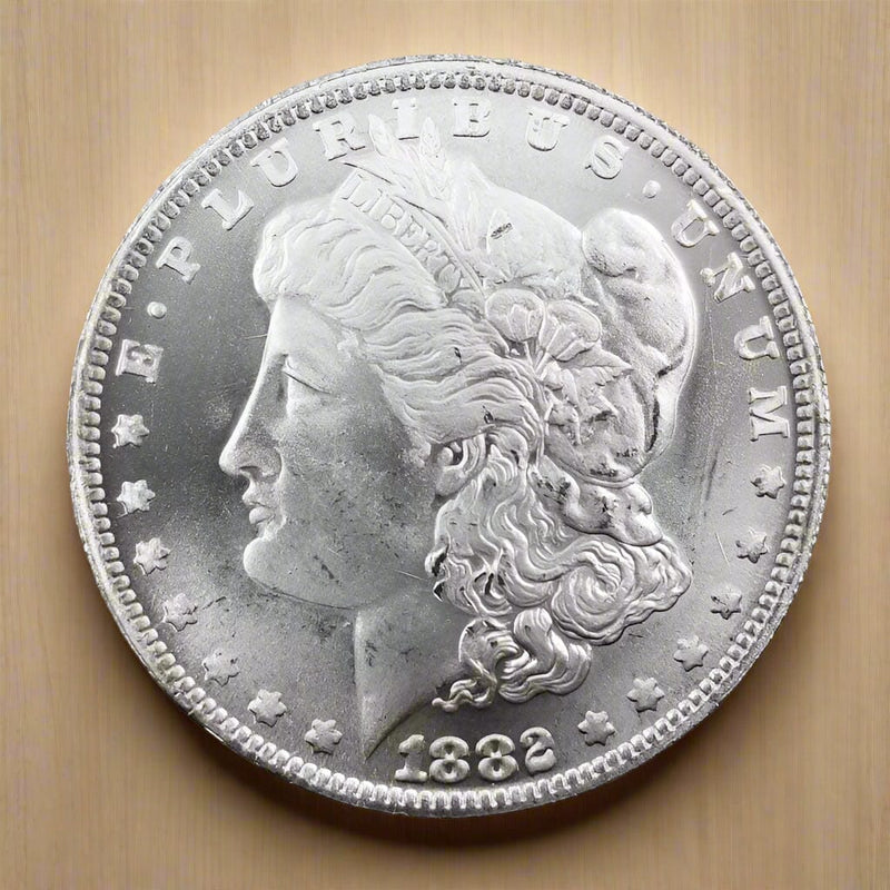 5 Pcs 1882 S Morgan  Dollar Coins - G.S.A Morgan Dollars