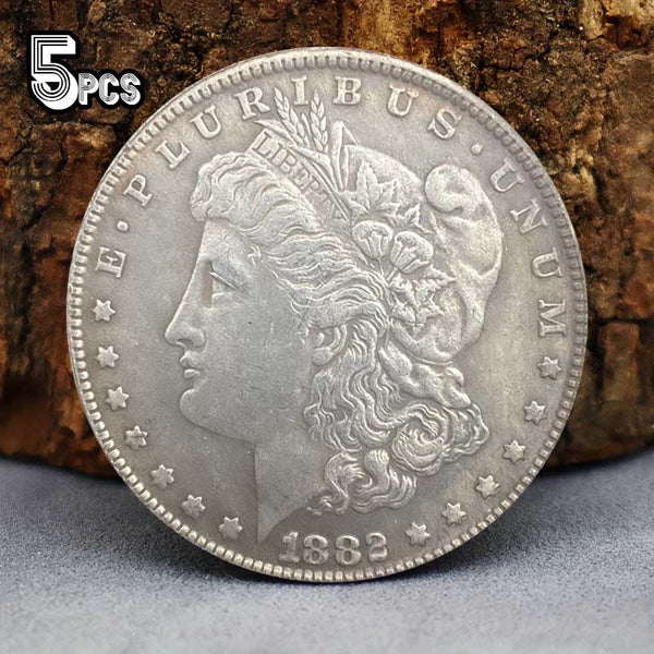 5 Pcs 1882 P Morgan Silver Dollar Coins