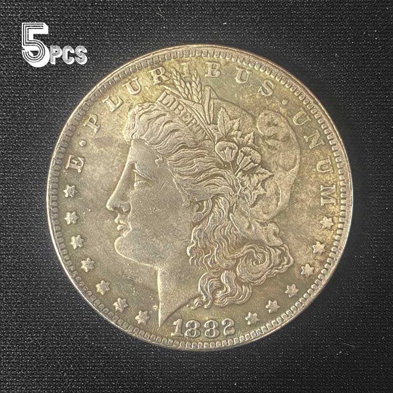 5 Pcs 1882 O Morgan Silver Dollar Coins