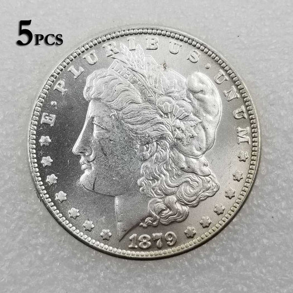 5 Pcs 1879 S Morgan Silver Dollar Coins