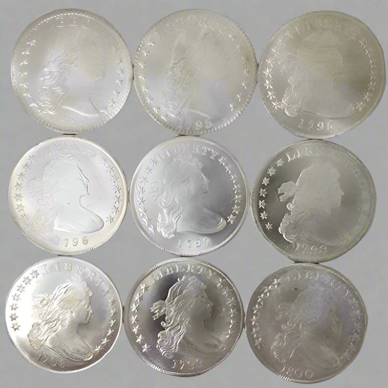 New Set of 13 Draped Bust Dollar Coins (1794-1804) - USA