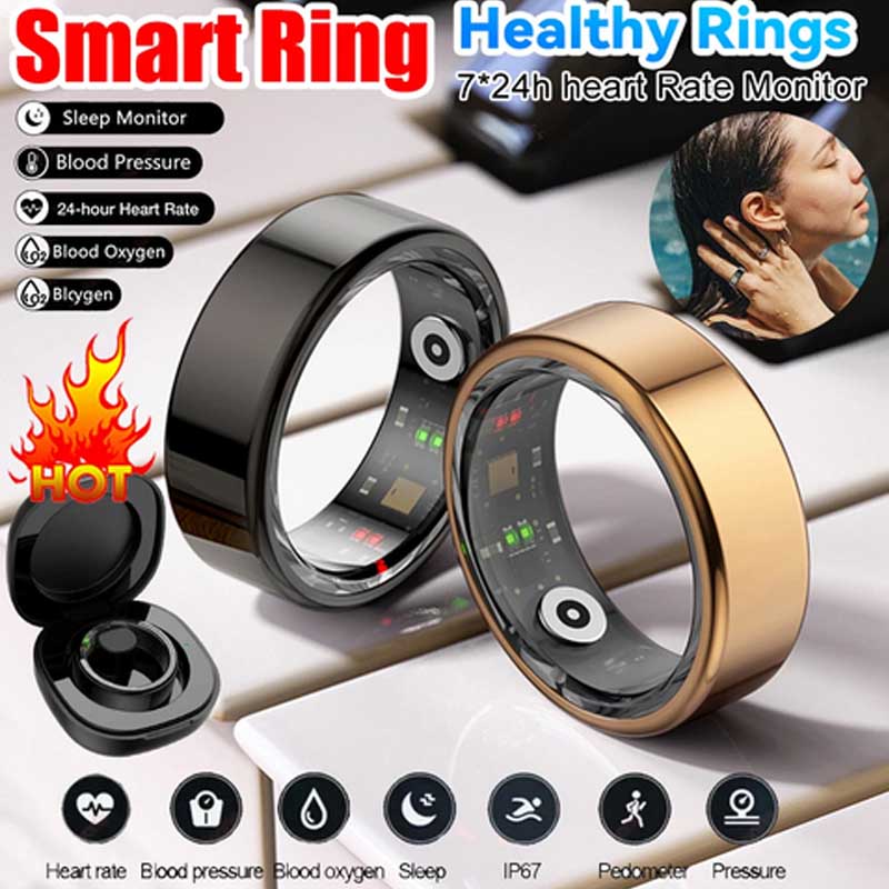 Ultrahumn Aiir Smart Ring – Military-Grade Titanium Steel for Health Monitoring | IP68 & 3ATM Waterproof | Gold Finish