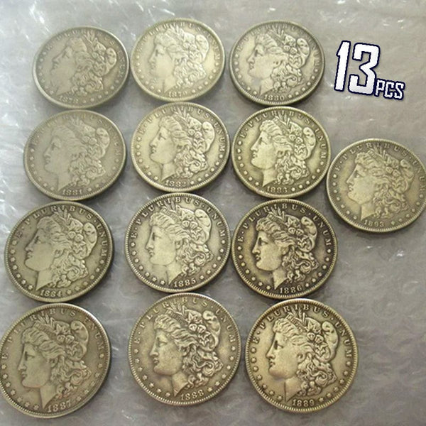 US Full Set (1878-1893) 13Pcs CC Morgan dollar  Plated Coins