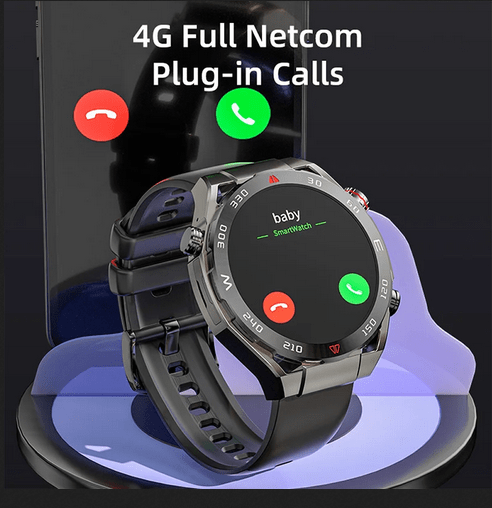 Smartwatch with 4G SIM, GPS, WiFi, NFC, 5MP Camera – Google Play, Maps, Bluetooth Calling, App Support