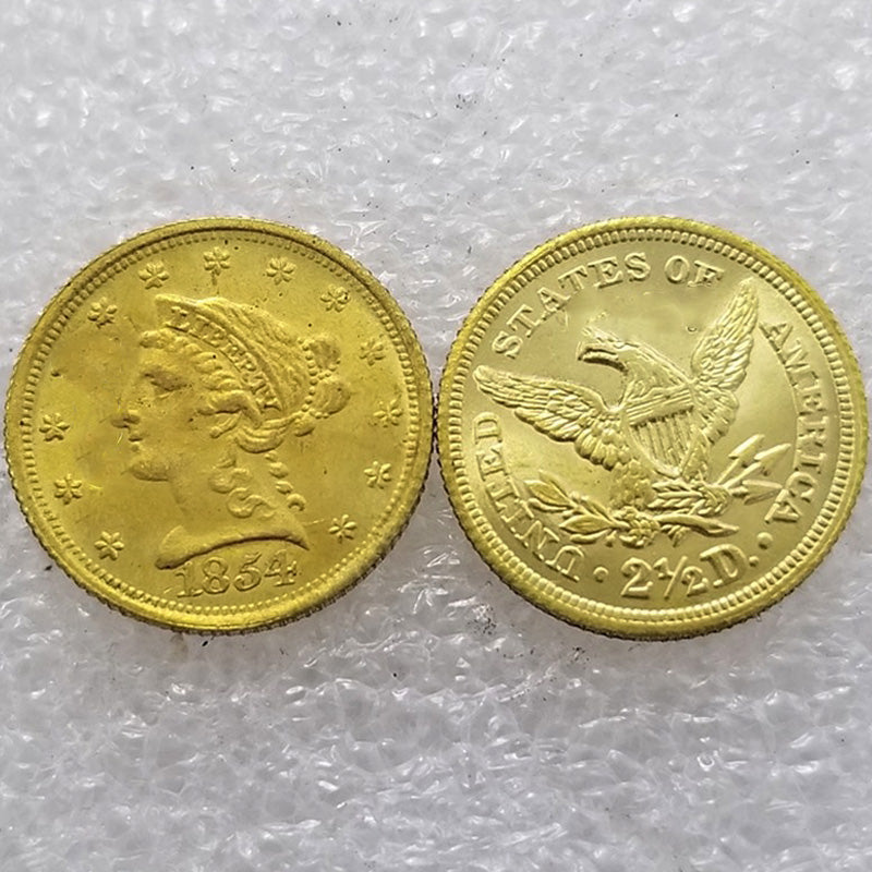 6 piezas de monedas de oro del Águila del Barrio de la Libertad 1840-1865 - $ 2,50