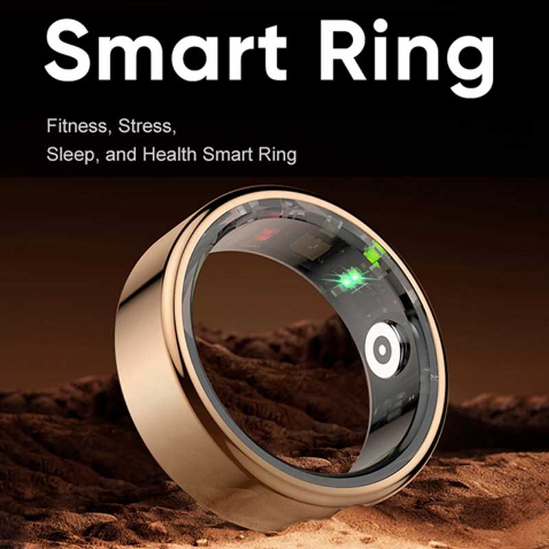 Ultrahumn Aiir Smart Ring – Military-Grade Titanium Steel for Health Monitoring | IP68 & 3ATM Waterproof | Gold Finish