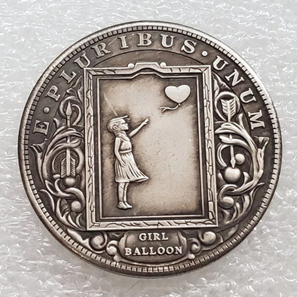 Girl Coin, Ballon Coin, Hobo Coin, hobo coin, hobo nickel, hobo nickels for sale, hobo coins for sale, roman booteen coins, hobocoin, roman booteen coins for sale, 1881 hobo coin, buffalo hobo nickel, hobo dollar,