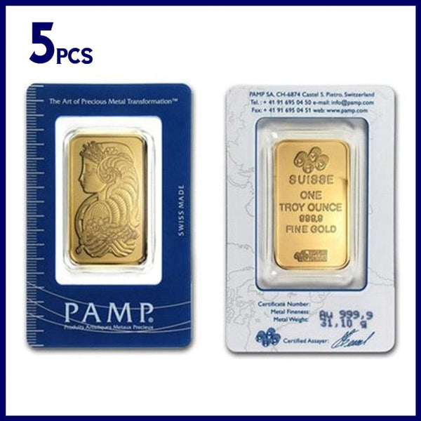 5Pcs PAMP Suisse Fortuna Lady Gold Bullions