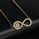 Infinity Zircon Blue Eye Necklace For Women Charm Religious De-vil Eye Pendant Jewelry Birthday - Diamond Necklace  Infinity