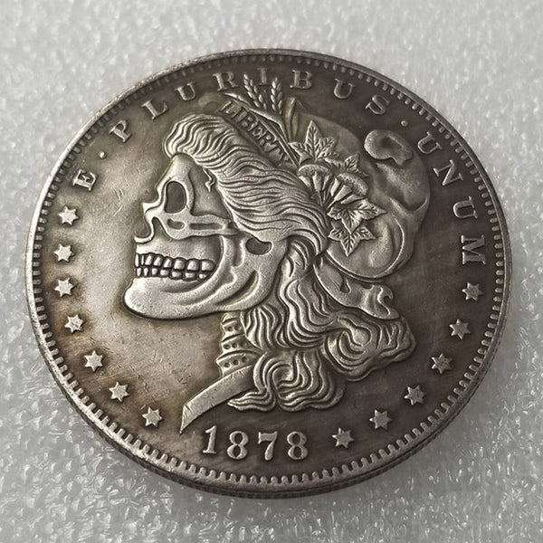 1878 Hobo Nickel Skull Silver 