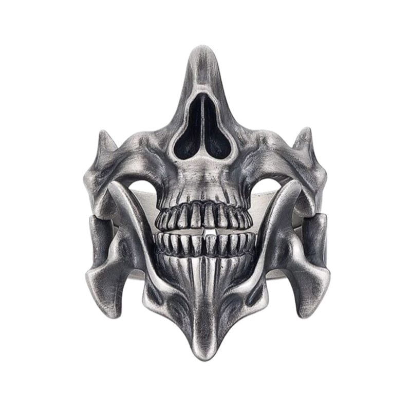 Retro Silver Black Skull Ring – Punk Gothic Cool Vintage Jewelry