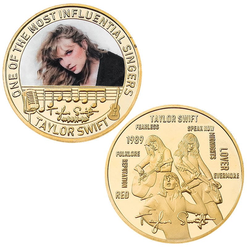 Conjunto de 12 monedas de oro de la cantante estadounidense Taylor Swift