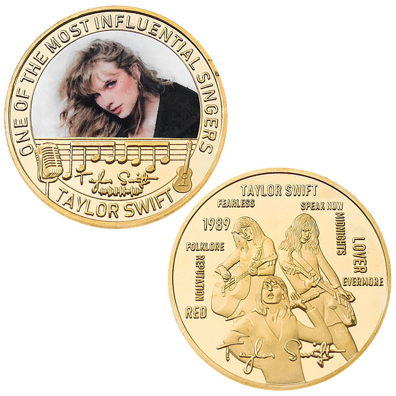 Collection of 12 Gold Coins Commemorating American Singer Taylor Swift