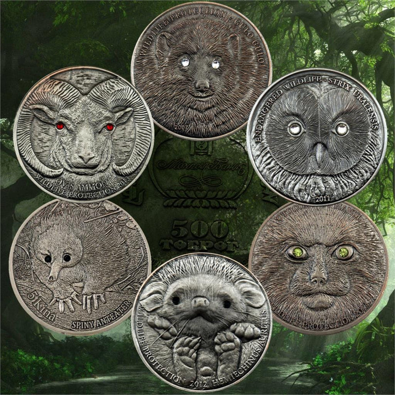 animal coin, silver snake, cat with coins, coin animals, coin elephant, coin spider, coin with deer on it, cat coins, coin with cow, coin with elephant, evangelion coin, gold coin with panda bear, gorilla coin,