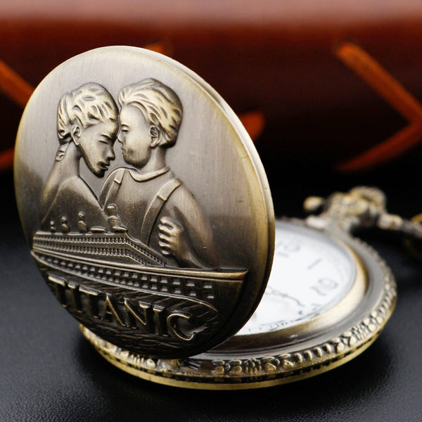 Classic, Titanic, Couple, Love, Versatile, Quartz, Pocket, Watch, Retro, Fashion, Necklace, Pendant,