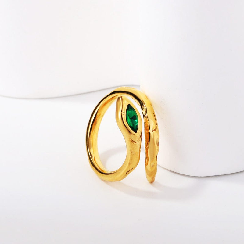 Gold Snake Ring Plated Stainless Steel Hypoallergenic Statement Opening Ring