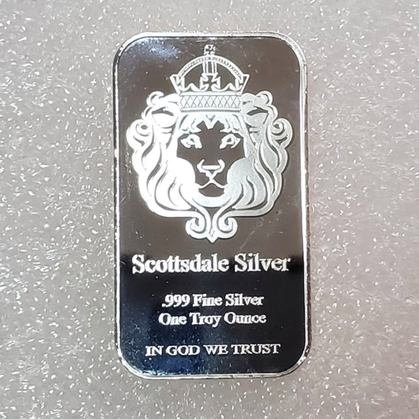 Barra de plata fina Scottsdale Silver 999: una onza troy, 1 barra en lingotes