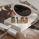 2 Pcs Valentine's Day Heart Ring - Gold And Silver Wedding Ring