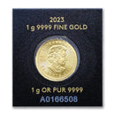 2023 1g .9999 Canadian  Maple Leaf Coin - BU with COA - 50c Face Value