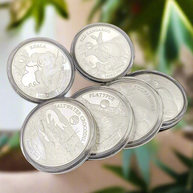 2019 Australia Silver Coins - 6-Piece Animal Collection