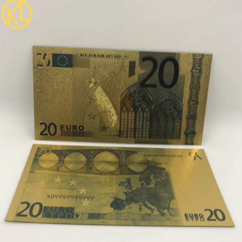 Beautiful Colored European Banknote Currency - 20 Peso Bill - Gold Banknotes