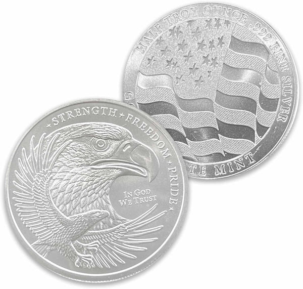 APMEX Half Ounce Silver Round - Eagle Coin, APMEX, Half, Ounce, Silver, Round, Eagle, Coin, 2024