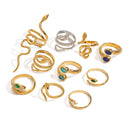 Ring Gold Snake Shaped Series Open Ring Women Anti Allergic Charm Daily Jewelry