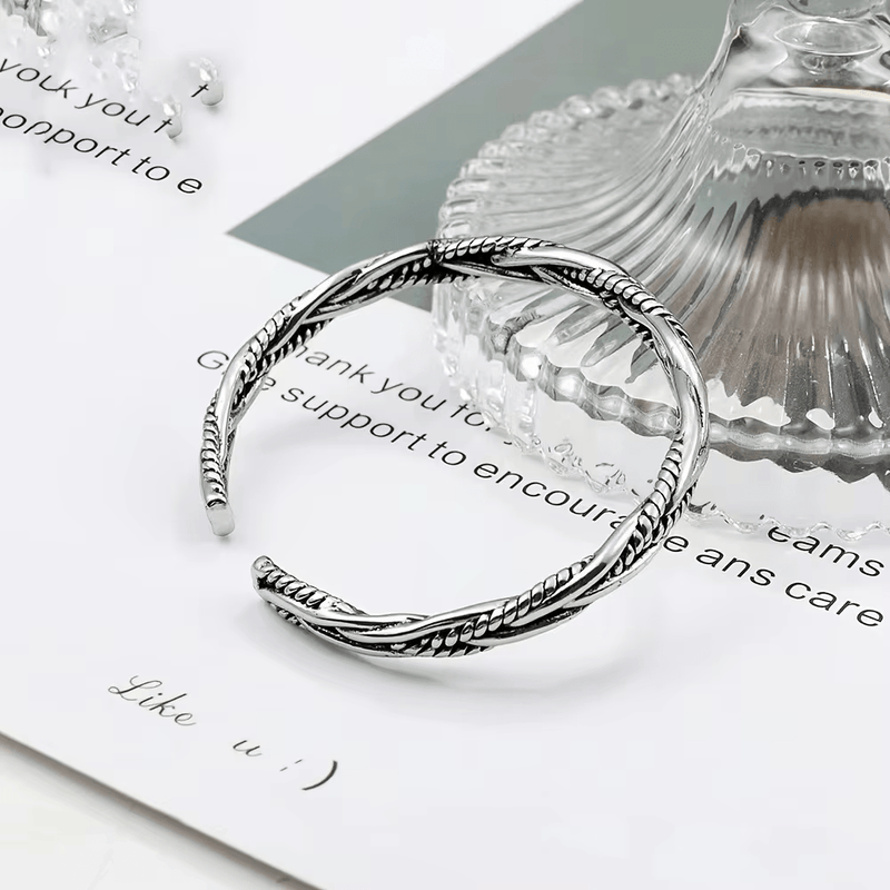 European and American Antique  Bracelet, Personality, Fried Dough Twists Opening Adjustable Bracelet