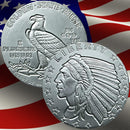 Moneda conmemorativa auténtica de plata india de 1 onza troy. Fabricada en plata fina 999. Fabricada en EE. UU. e incluye cápsula protectora gratuita.