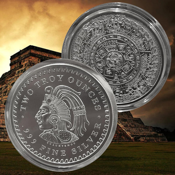 Aztec Coin, Cuauhtemoc Silver, mexican Coin, aztec coin, mexican coin, mexico silver coins, mexico gold coins, mexican libertads, mexican silver dollars, $100 coin mexico, $100 mexico coin,