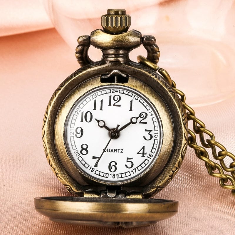 Vintage, Bronze, Little, Romantic, Quartz, Steampunk, Pocket, Watch, 