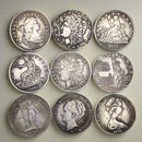 9 PCS USA Morgan  Dollar Liberty Coins Set