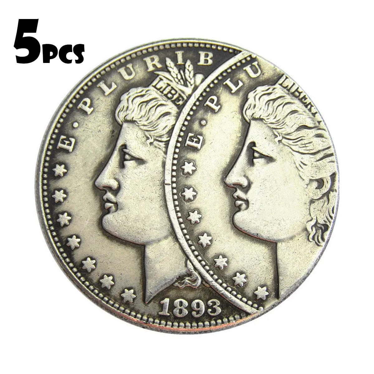 もーまん 5-Piece 1893S Morgan Dollar Two Faces Error Set!