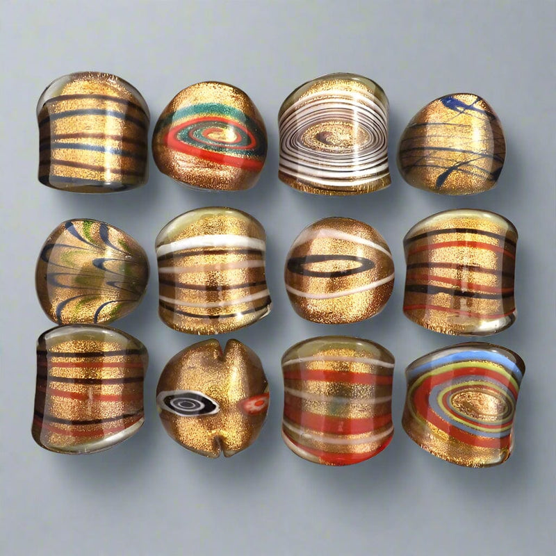 Mix Ring, Designed Ring, Lampwork Ring, Art Ring, Glass Rings, Golden Ring, Series Ring, Classical Ring, Style Ring, Murano Rings,