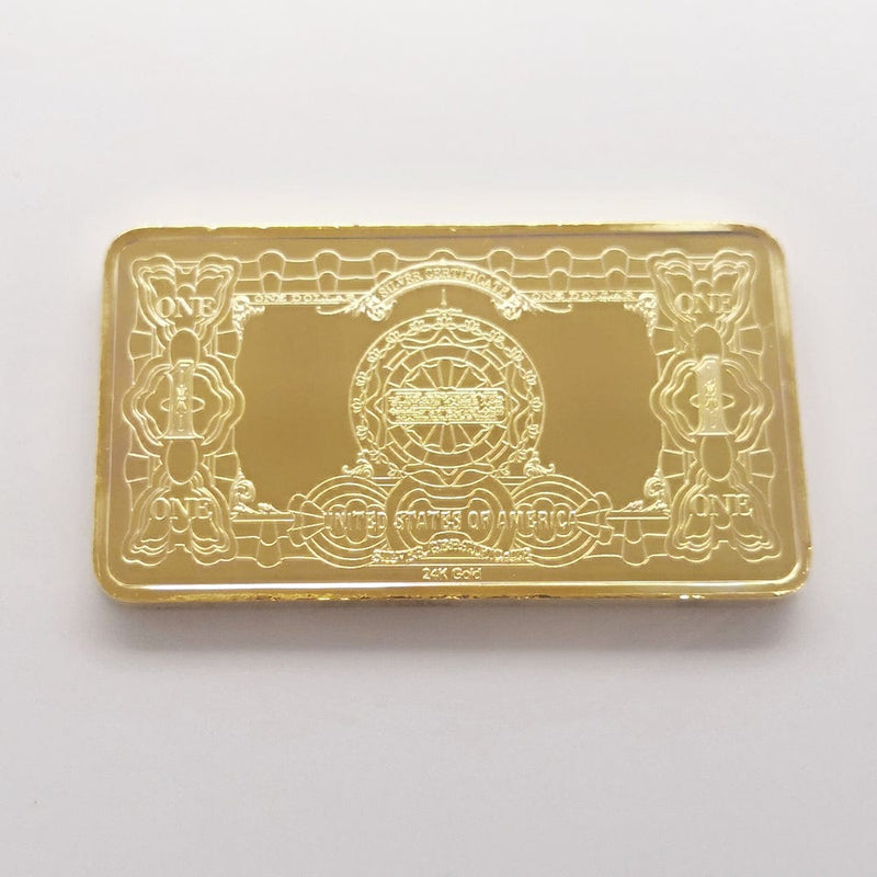 USD 1 Dollar Bullion 24k Gold Bar - American Golden Bar