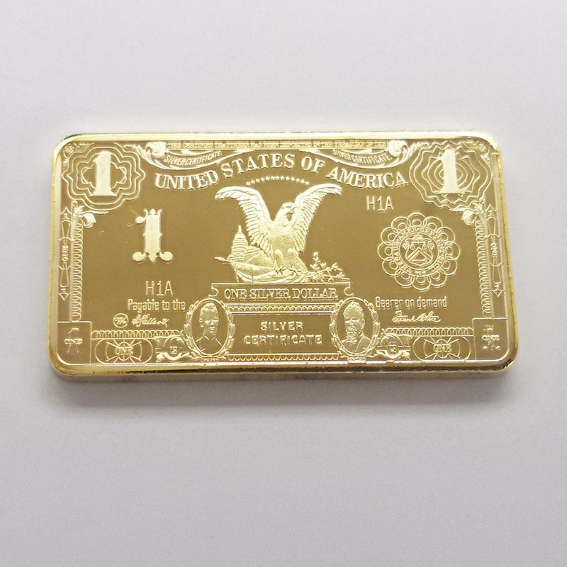 USD 1 Dollar Bullion 24k Gold Bar - American Golden Bar