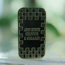 Barra de plata con la carta del as de espadas