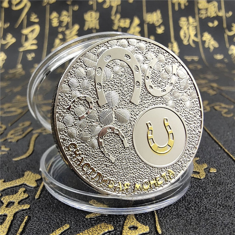 Russia Coin, Lucky Coin, Gold Coin, Good Luck Coin, Happiness Coin, Fortune Coin, Blessing Coin, Medal Coin, Patron Coin, Saint Patrick Coin, Day Coin, 