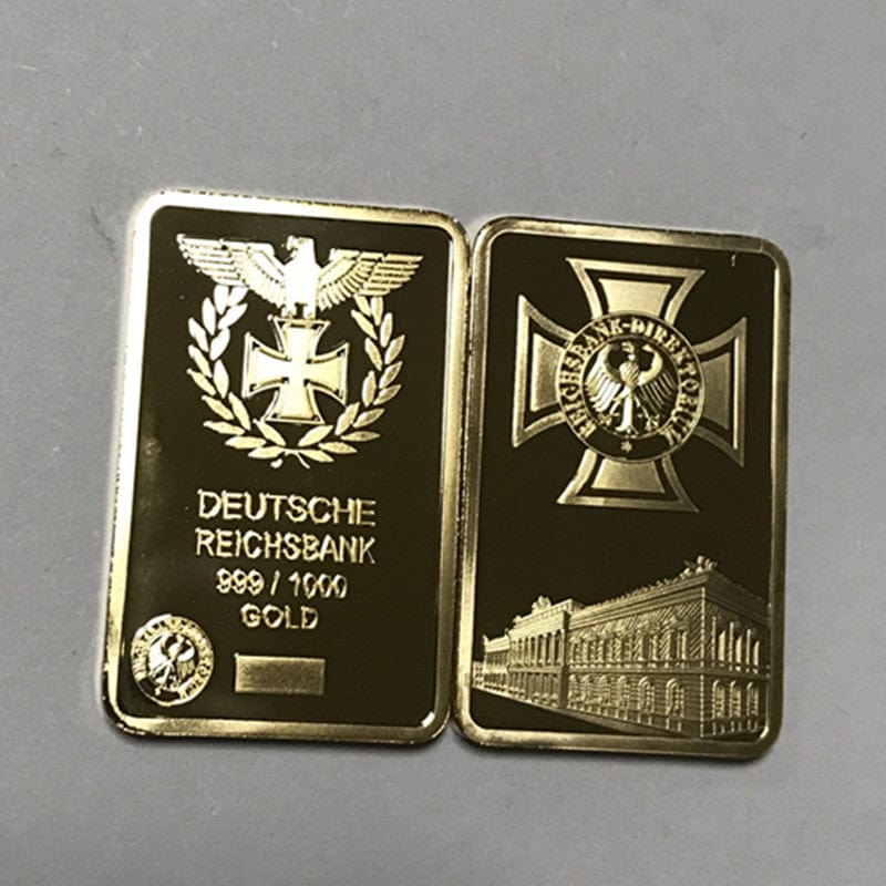 4 Pcs Mix Coin Bar Germany Ingot Silver &  Plated Collectible Badge Home Decoration