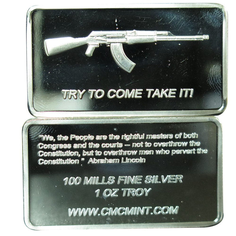 100 mills silver, Ak 47 Bar, Ak 47 Silver,