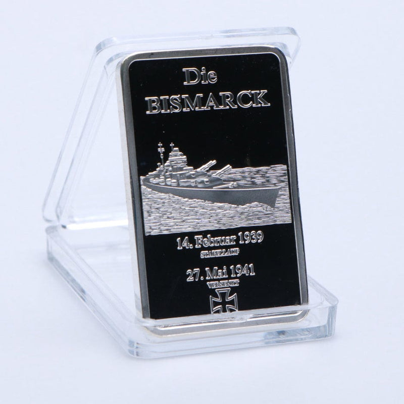 German Silver Bullion Bar - Deutsche Marine Die Bismarck Bullion