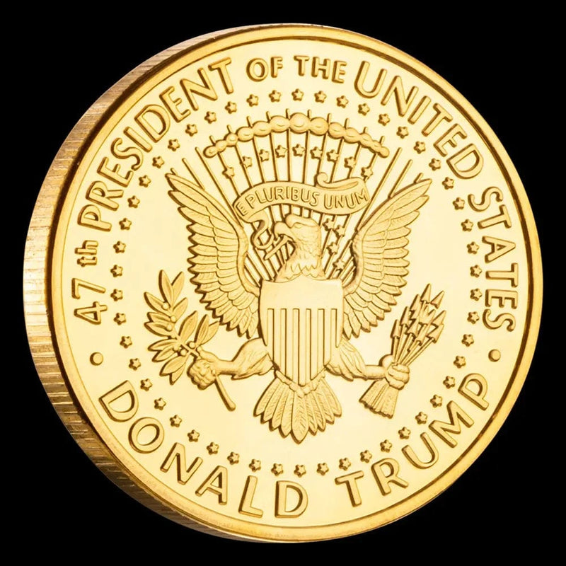 2024 Assassination Attempt Donald Trump Gold Coin - US 47th President Souvenir Metal