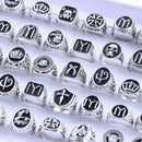 10Pcs/Lot Fashion Punk Vintage Geometry Metal Rings For Men Women Retro Gothic Finger
