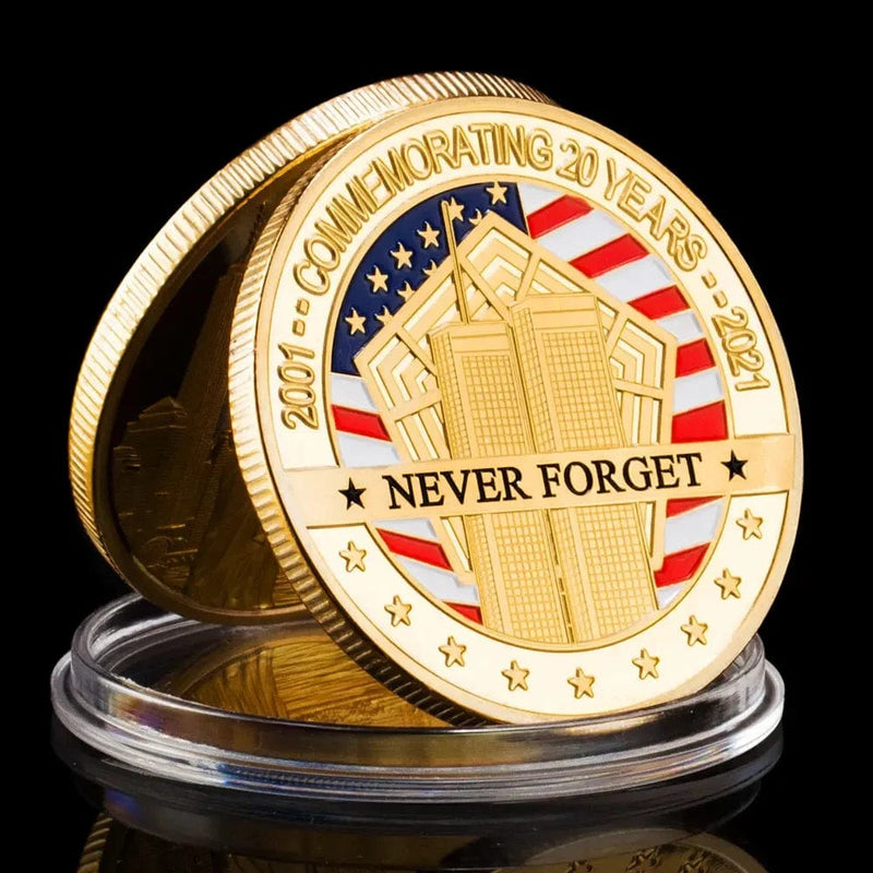 2021 US Statue of Liberty Golden Plated Coin - Never Forget Coin Collection