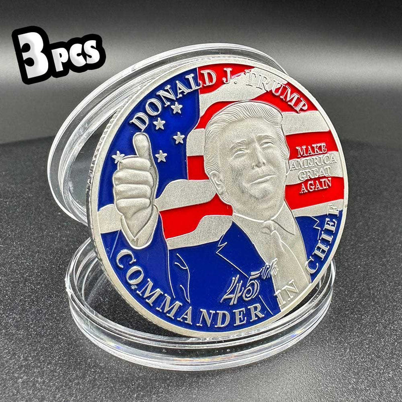 3Pcs 45th President Trump Silver Coins (2024) – U.S. National Emblem