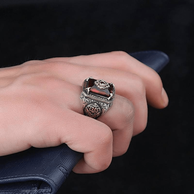 Turkish Ring,
Signet Ring,
Ancient Silver, 
Eagle Ring,
Inlaid Ring,
Red Ring,
Zircon Ring,
Punk Ring,
Motor Ring,
Biker Ring,
