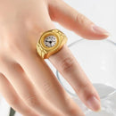 Retro Quartz Watch Ring - Mini Alloy Clock with Elastic Strap Jewelry